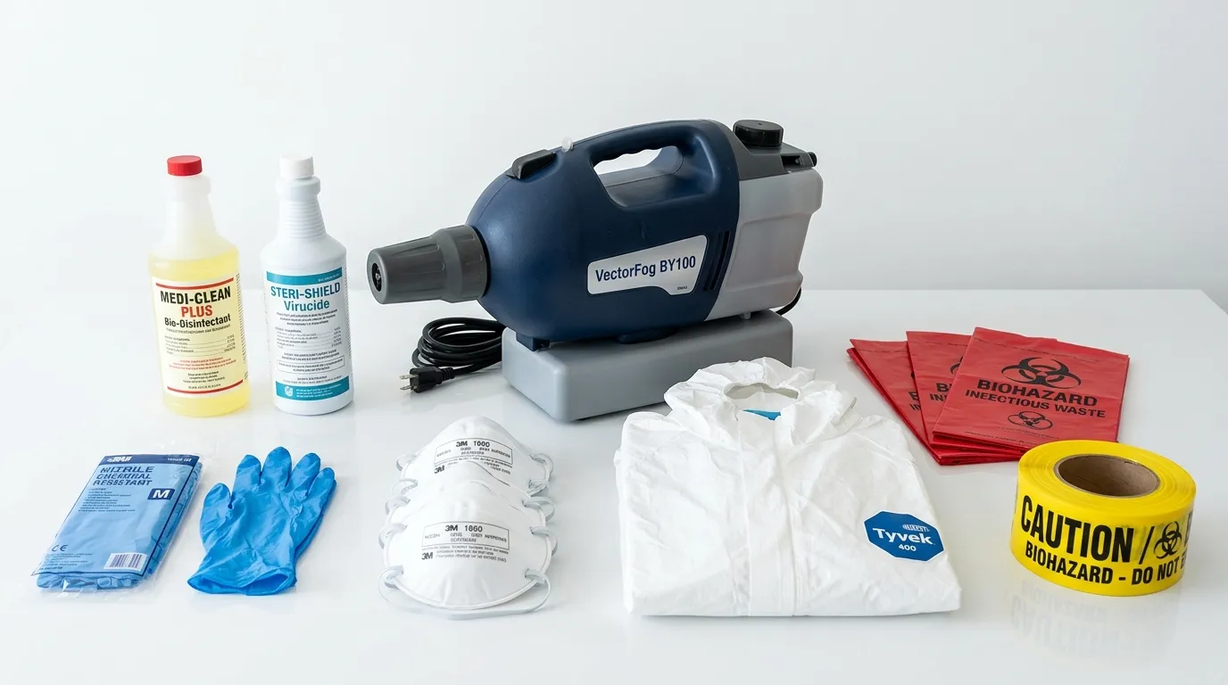 Professional biohazard remediation crew working in Gorham